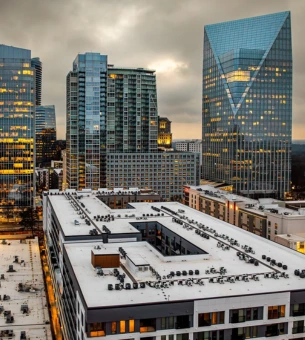 A beautifull aerial view of Buckhead District Skyline