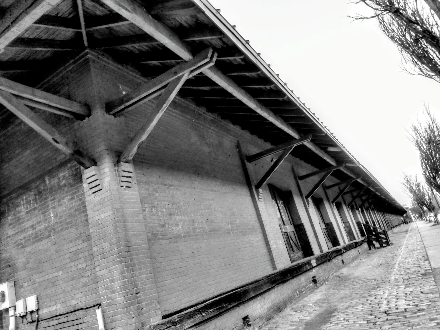 Historic brick streetscape in Augusta, Georgia
